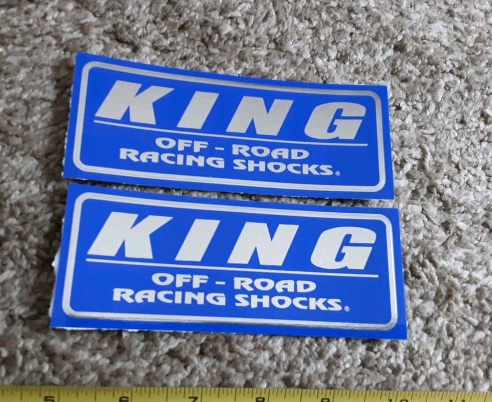 KING OFFROAD SHOCKS Replacement Shock Decals Stickers Emblems CHROME BLUE