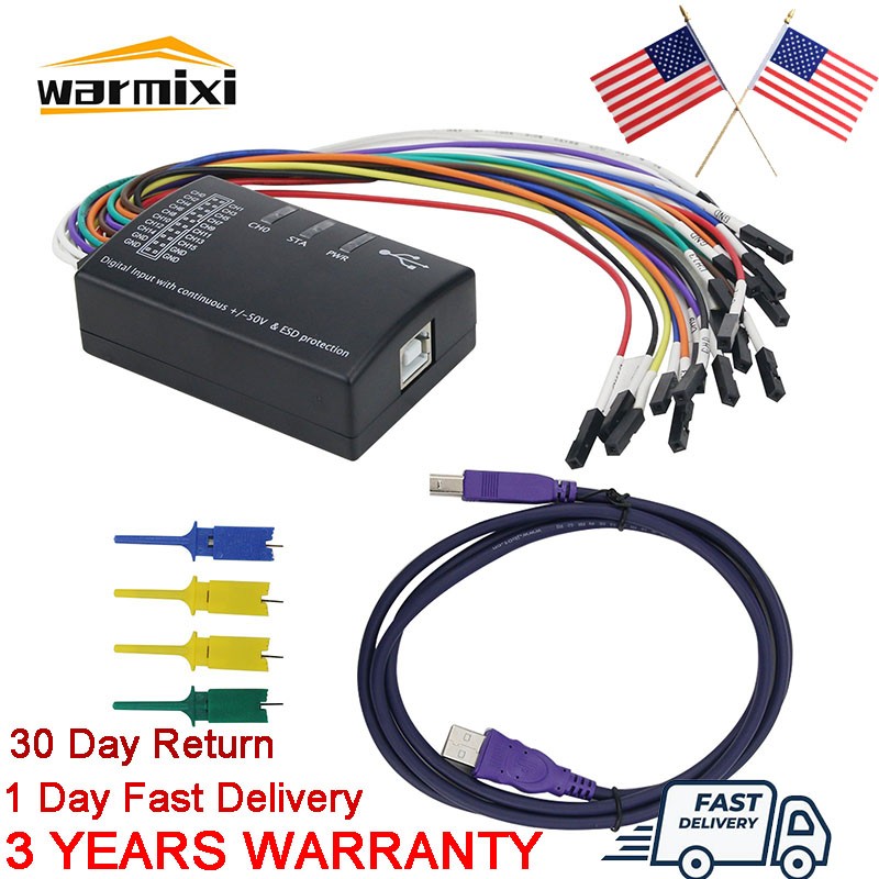 Mini 16 Logic Analyzer USB 100M Max Sample Rate 16CH 1.1.34 Fit 1.2.10 Software