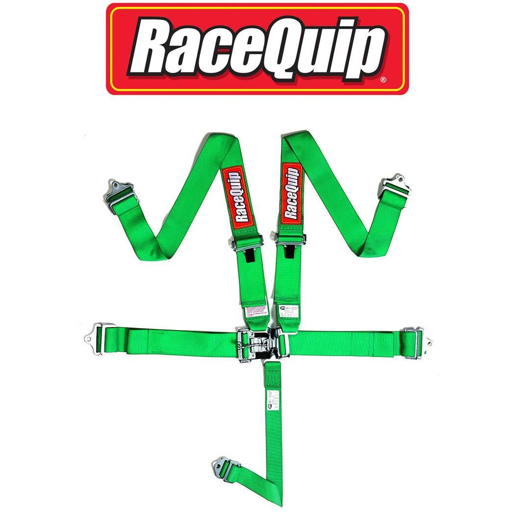 Racequip 711071 SFI 5 Point Latch & Link Style Racing Seat Belt Harness Green