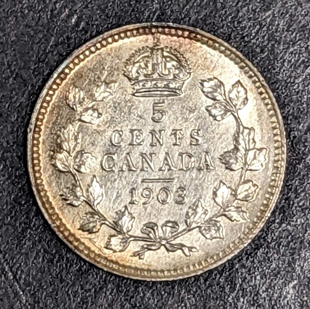 1903 Canada 5 Cent Silver Edward VII
