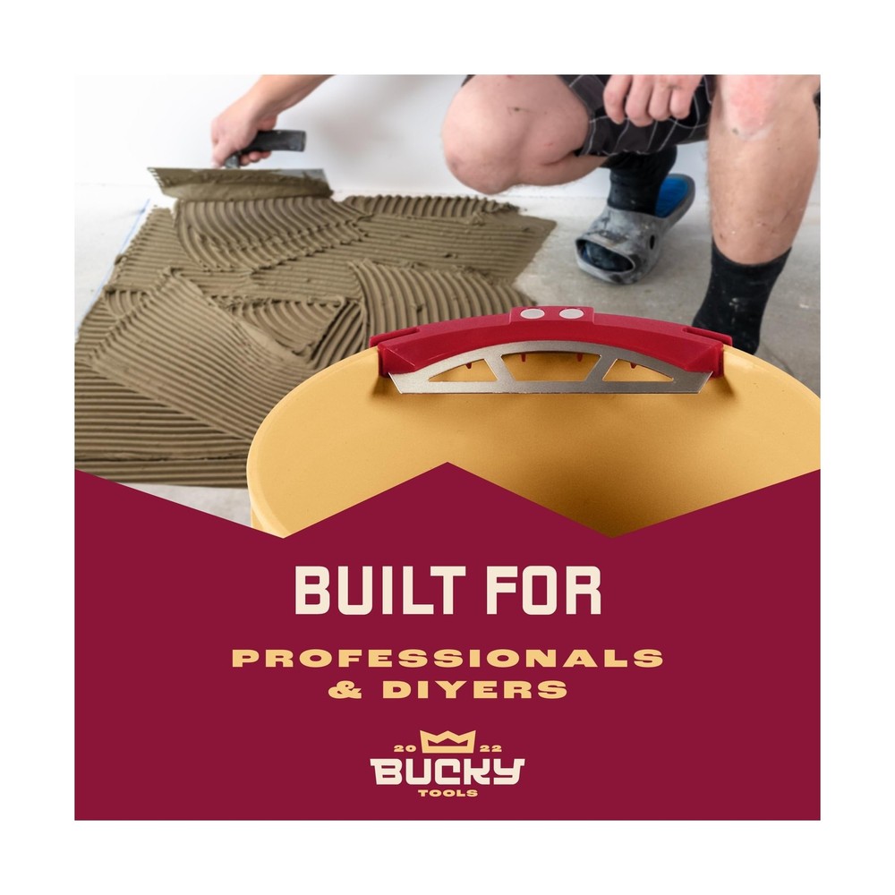 Bucky Scrape – Universal 5-Gallon Bucket Trowel Scraper for Tile Work, Sta