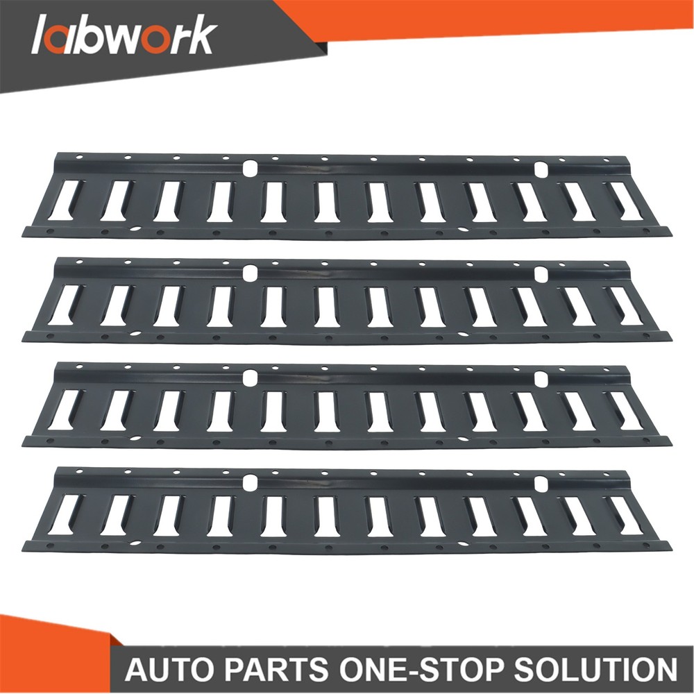 Labwork 4PK 2' Horizontal E Track Tie-down Rail Kit For Trailer Wall Floor Black