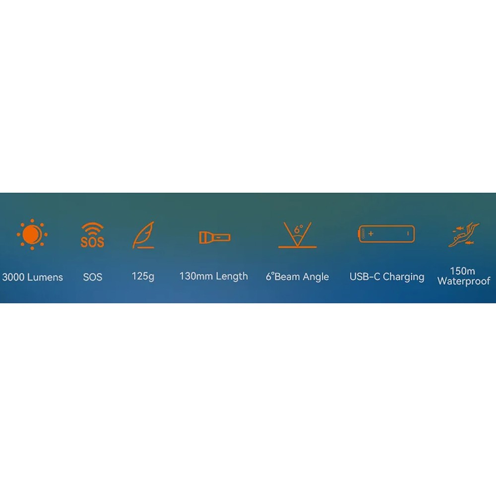 OrcaTorch Orca7 3000 Lumens Dive Light