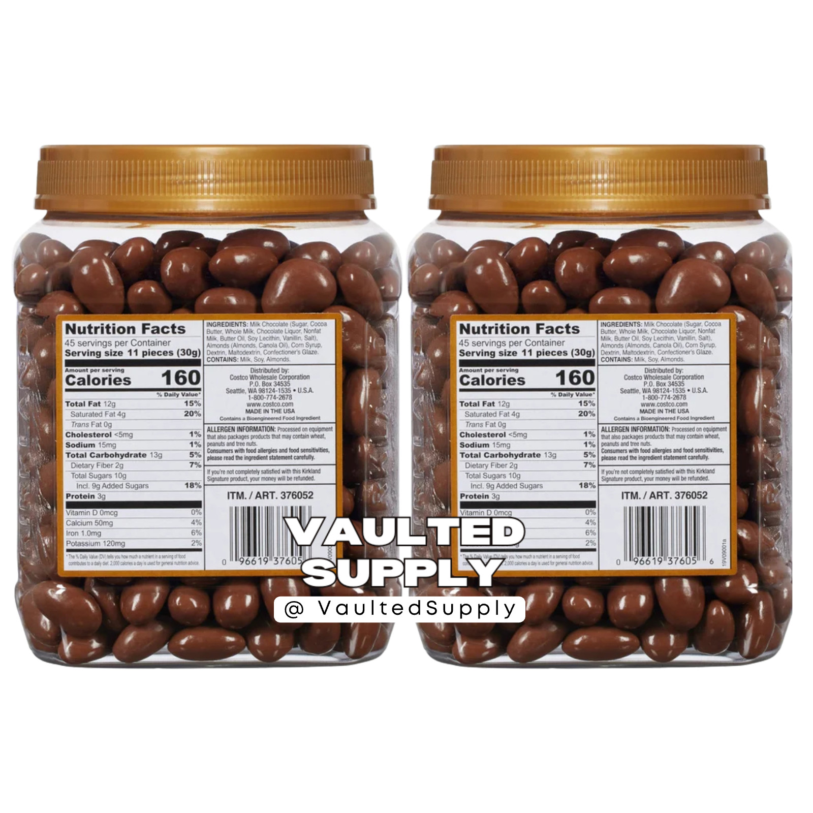 Kirkland Milk Chocolate Almonds 3 lb Each (2 Pack) – Fresh Costco Bulk Chocolate