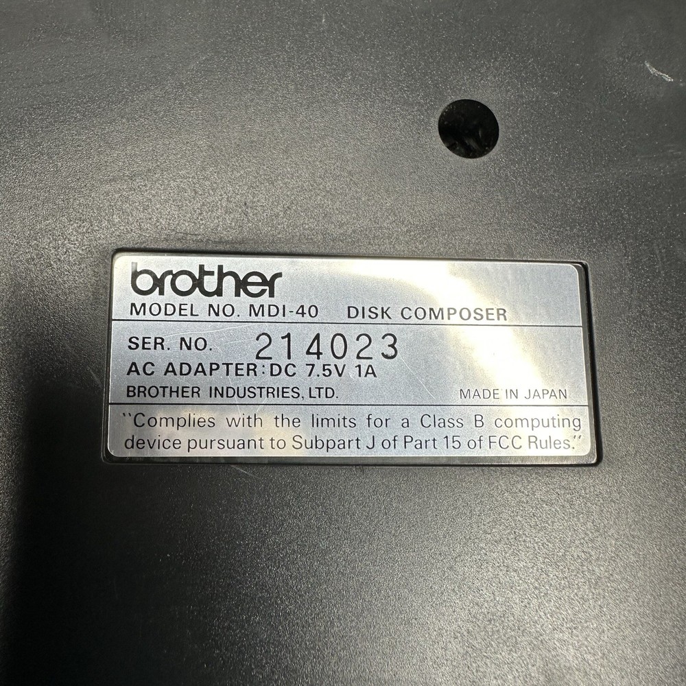 VTG Brother MDI-40 Disk Composer Multi Channel Sequencer MIDI Untested As Is