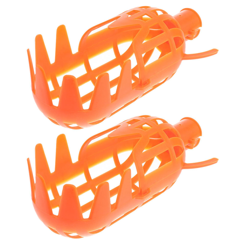 2 Pcs Apple Picker Basket Pole with Fruit Picking Portable Orange