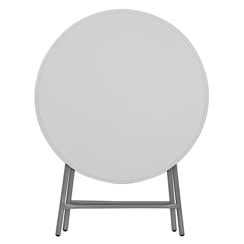 Folding Round Table 32 Inch Dining Card Utility Plastic Table for Camping White