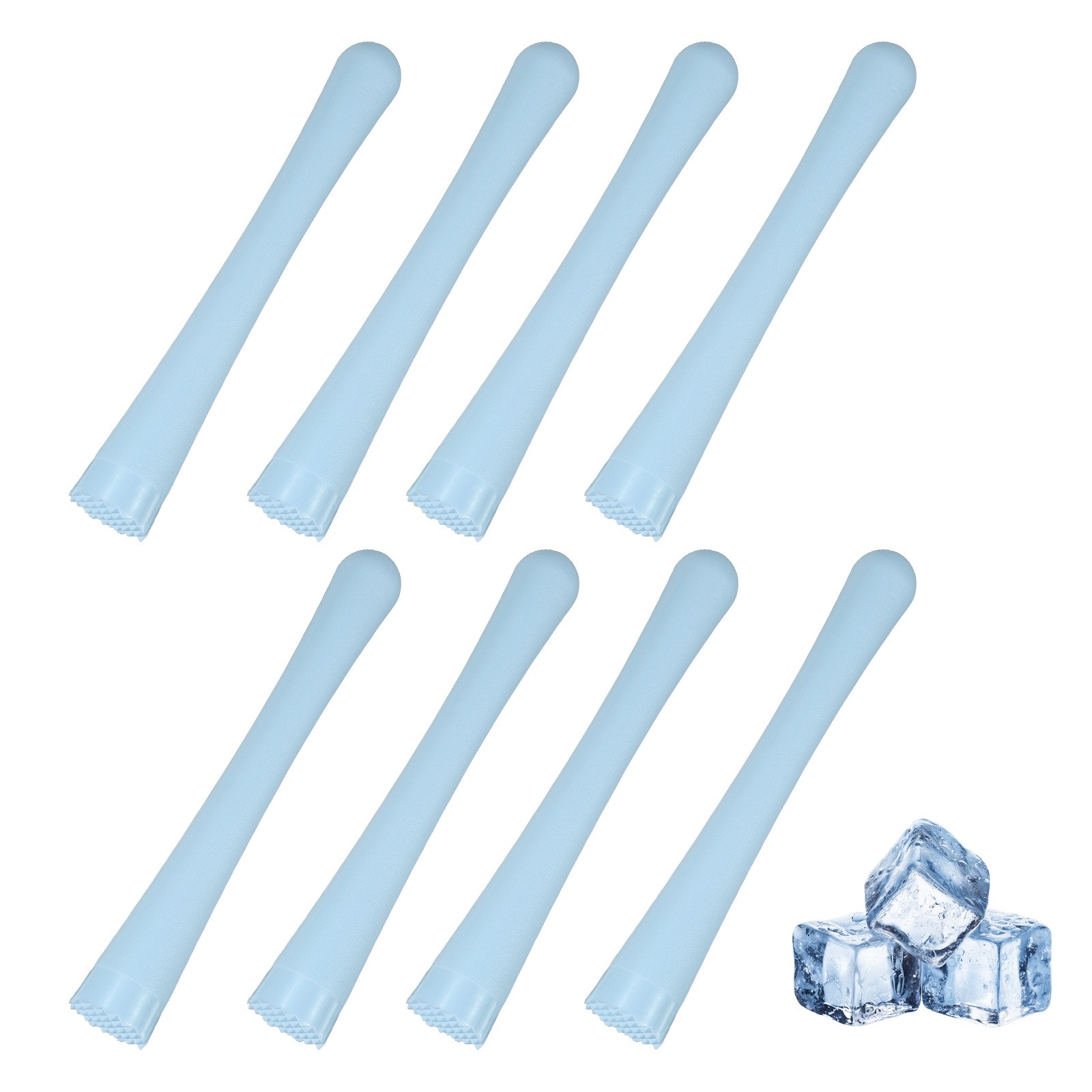 8 Pcs Cocktail Muddler, 10 Inch PP Drink Muddler, Blue (Thick)