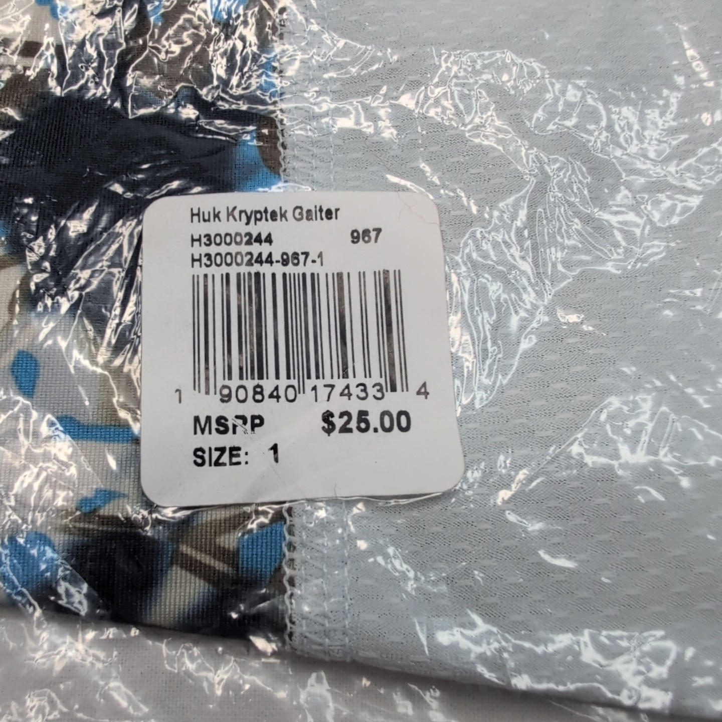 HUK Neck Gaiter UPF 30+ Sun Protection Mens Kryptek Obskura Camo Signa Blue