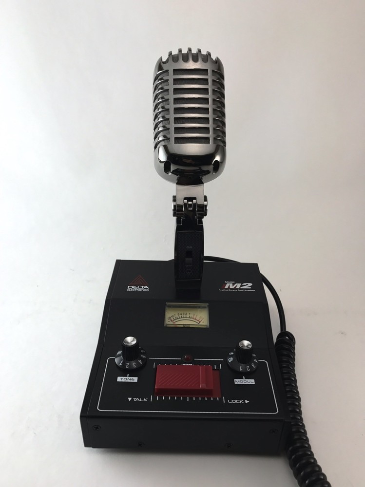 BLACK CHROME COBRA GALAXY DELTA M2 AMPLIFIED POWER BASE MICROPHONE CB HAM MIC
