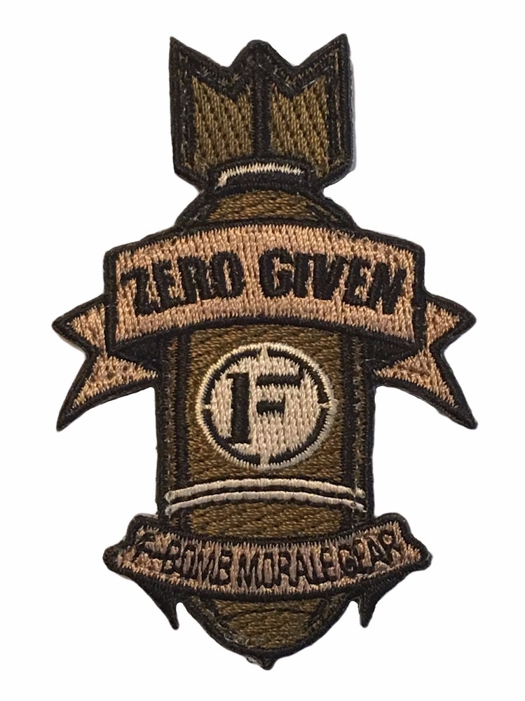 Zero Given "F-Bomb" Embroidered Tactical Morale Patch With Hook Backing