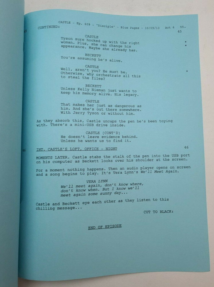 CASTLE / David Amann TV Script, Annie Wersching & William Mapother "Disciple"