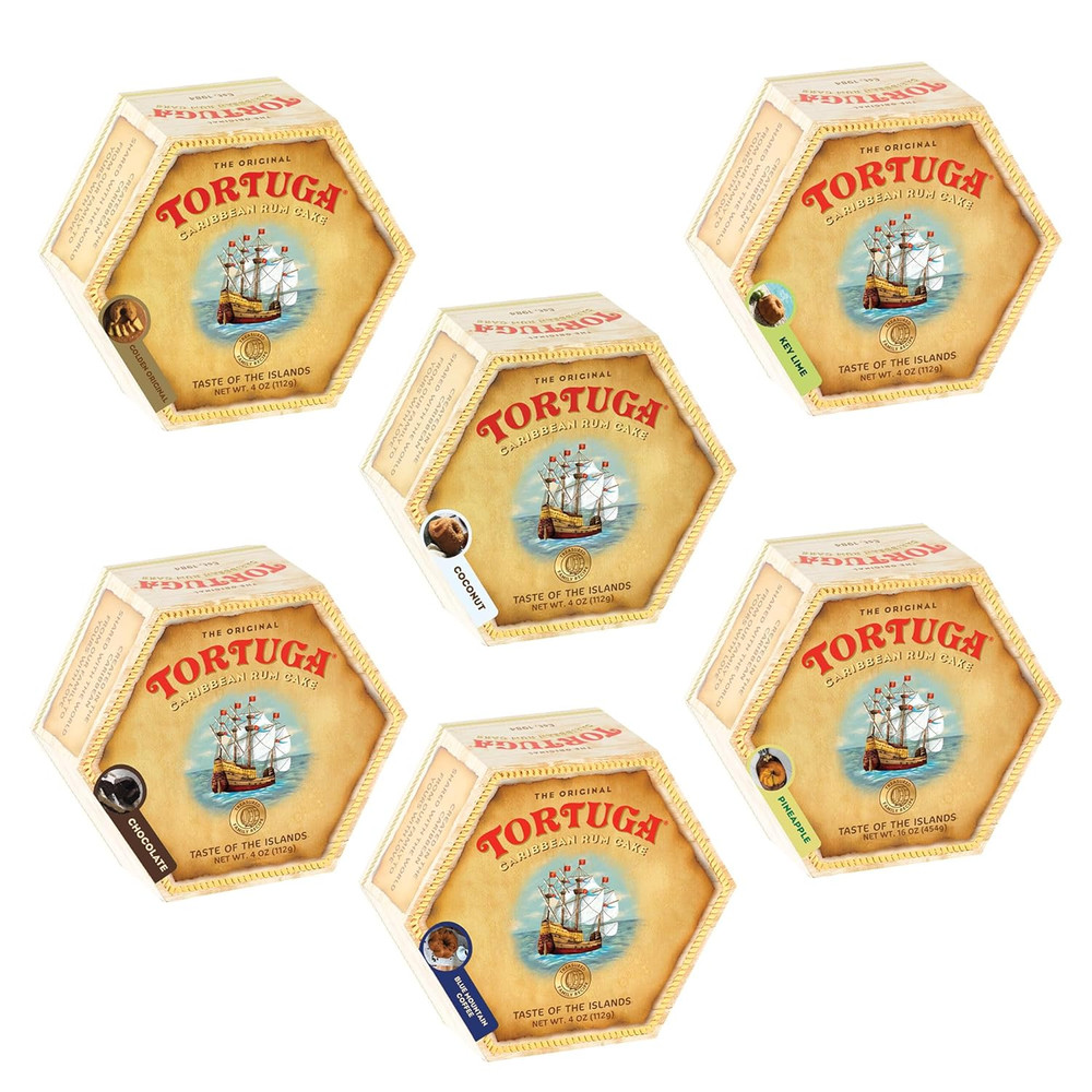 Tortuga Caribbean Cake 4 Oz, 6 Ct