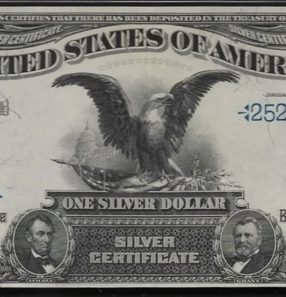 1899 $1 🇺🇸 (( BLACK EAGLE ))(( Sliver Certificate )) Marvellous Unique Example