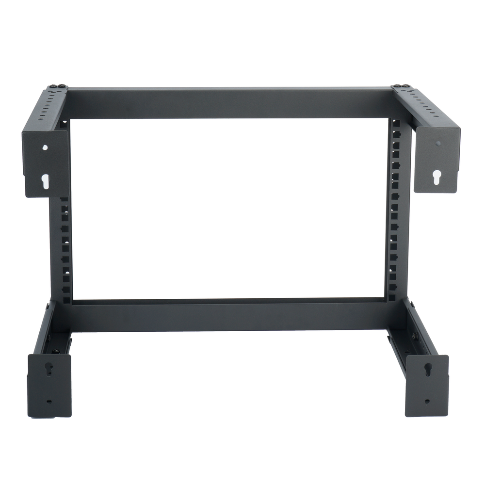 6U Wall Mounted Open Frame Server Equipment Rack Adjustable 19 Inch Black