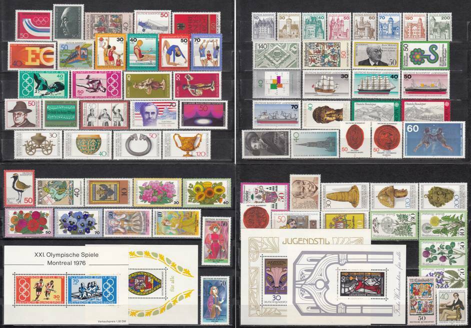 Germany 1976 + 1977 - complete year sets - MNH (b5)