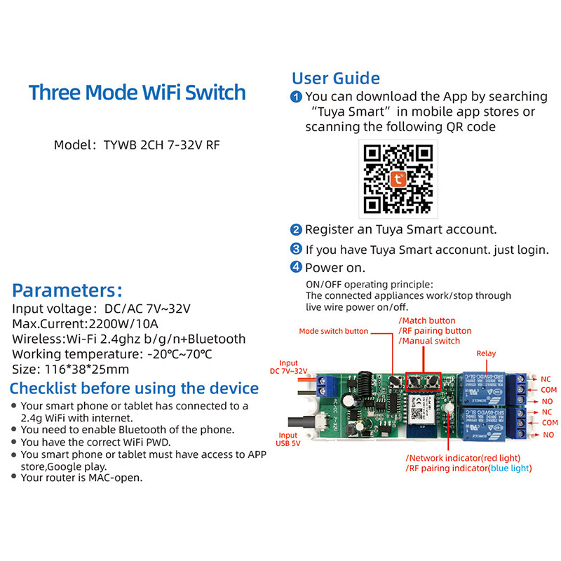 DC12V 24V Remote Controller for Linear Actuator Motor WIFI Mobile App Control US