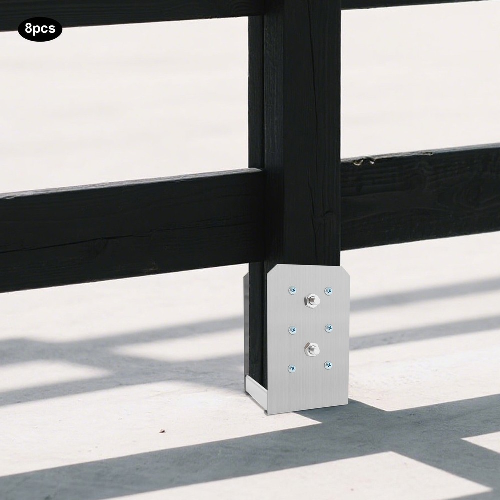 8PCS Adjustable Post Anchor Bracket Post Base for Pavilion Deck Porch 2mm Thick