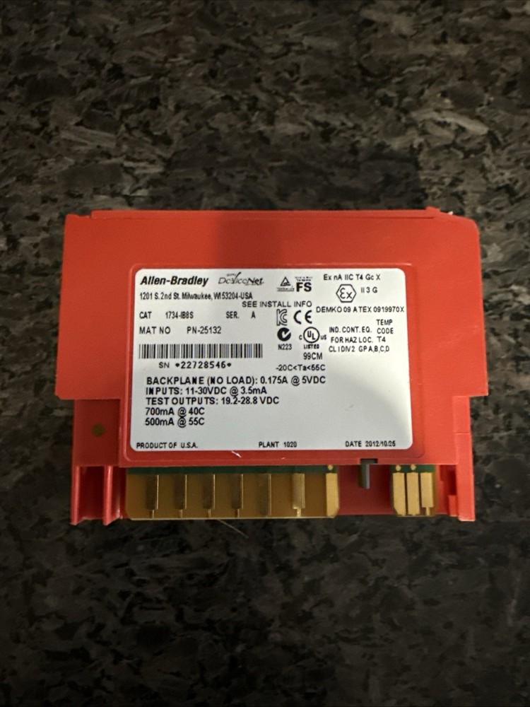 Allen Bradley Digital Safety Input Module 1734-IB8S Ser A