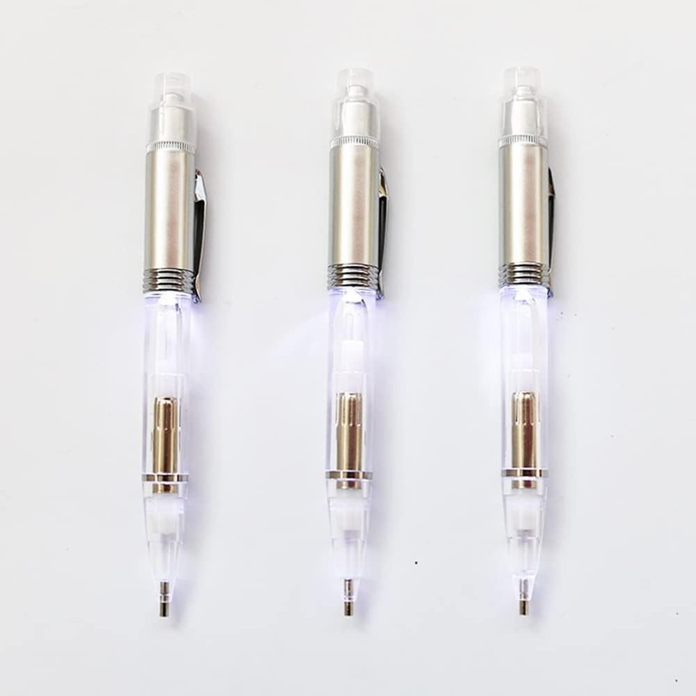 2PCS White LED DIY Diamond Picture Pens,Lighted Drill Applicator for