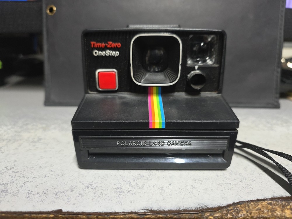 Vintage Polaroid Time Zero One Step Instant Land Camera  With Strap