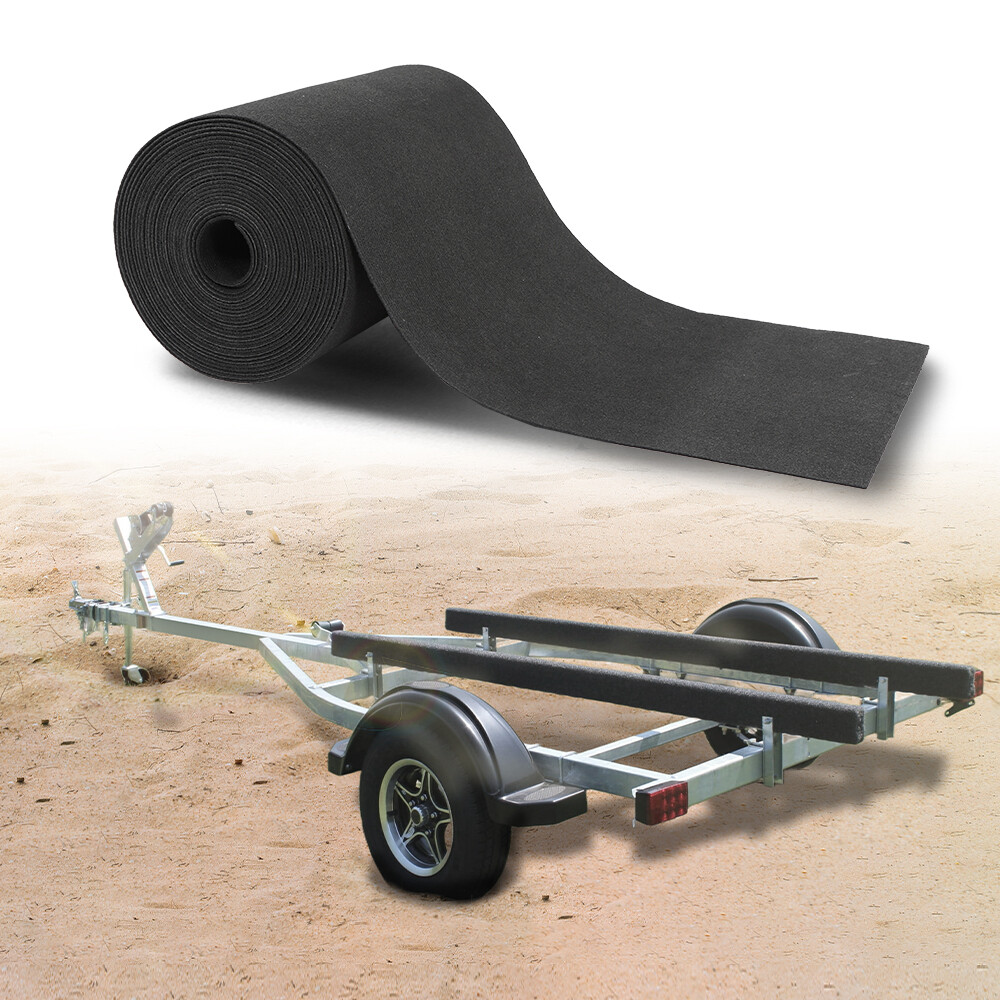 18" x 50' Ribbed Bunk Carpet / Marine Boat Trailer Runners / Outdoor - Black