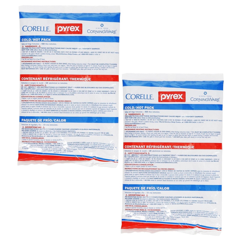Pyrex Portable Large Cold/Hot Pack (2-Pack) - Made in The USA