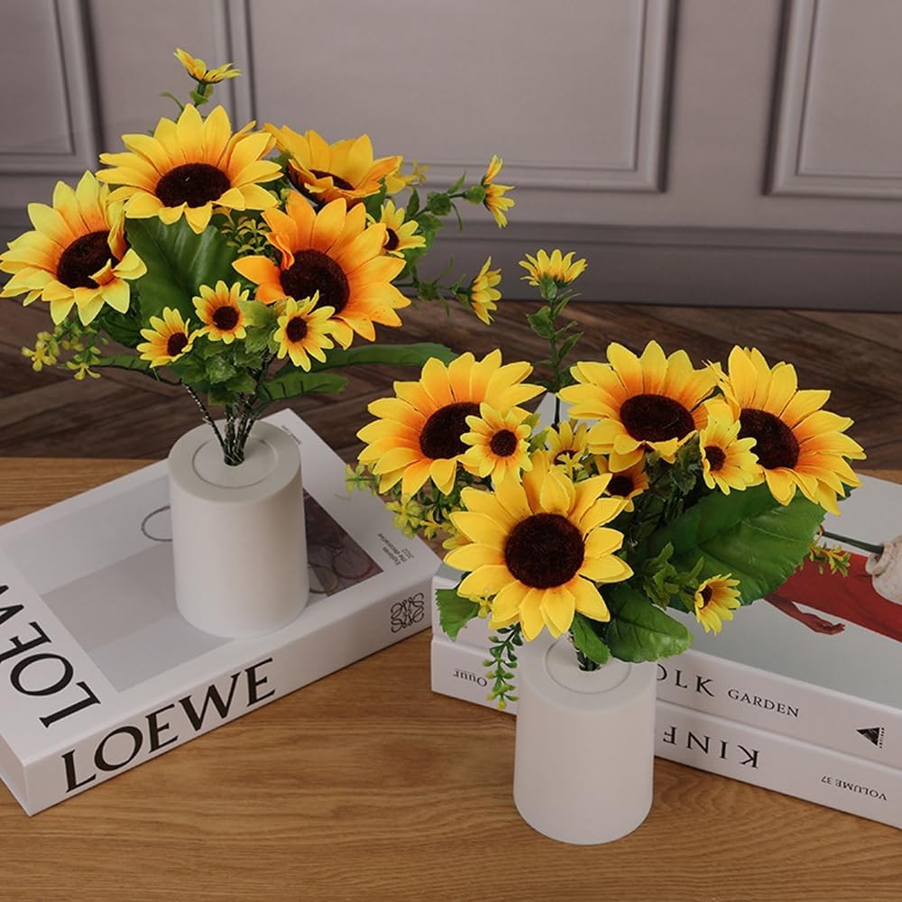 Sunflower Lamp Artificial LED Night Light Flower Table Lamp Battery Operated US