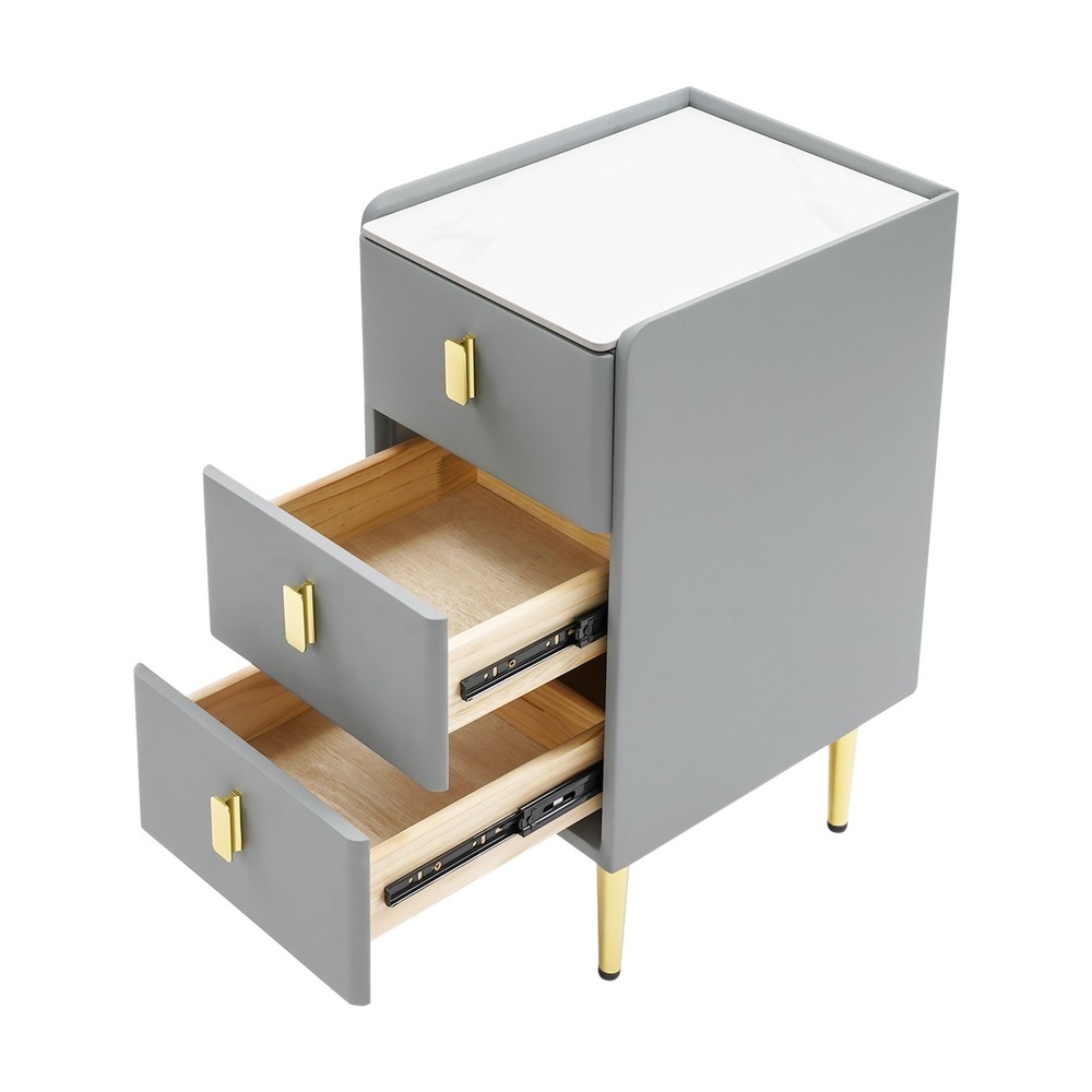 Modern Nightstand Bedside Table Side End Table with Storage Cabinet for Bedroom