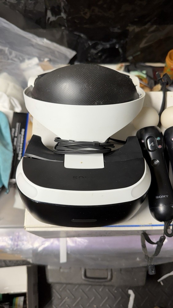 Sony PlayStation VR Headset + 2 Move Controllers Untested For Parts