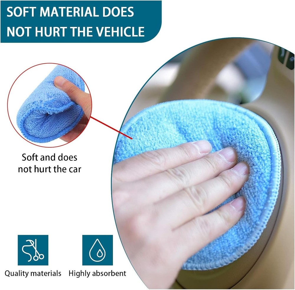 Multi-Purpose Microfiber Applicator Pads - 4 Pack Ideal for Waxing & Dusting