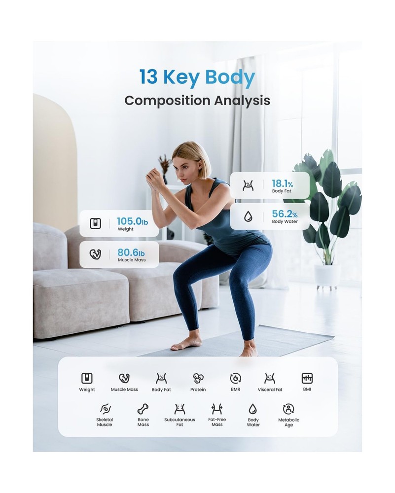 RENPHO Smart Scale for Body Weight, Digital Bathroom Scale BMI Weig... Fast Ship