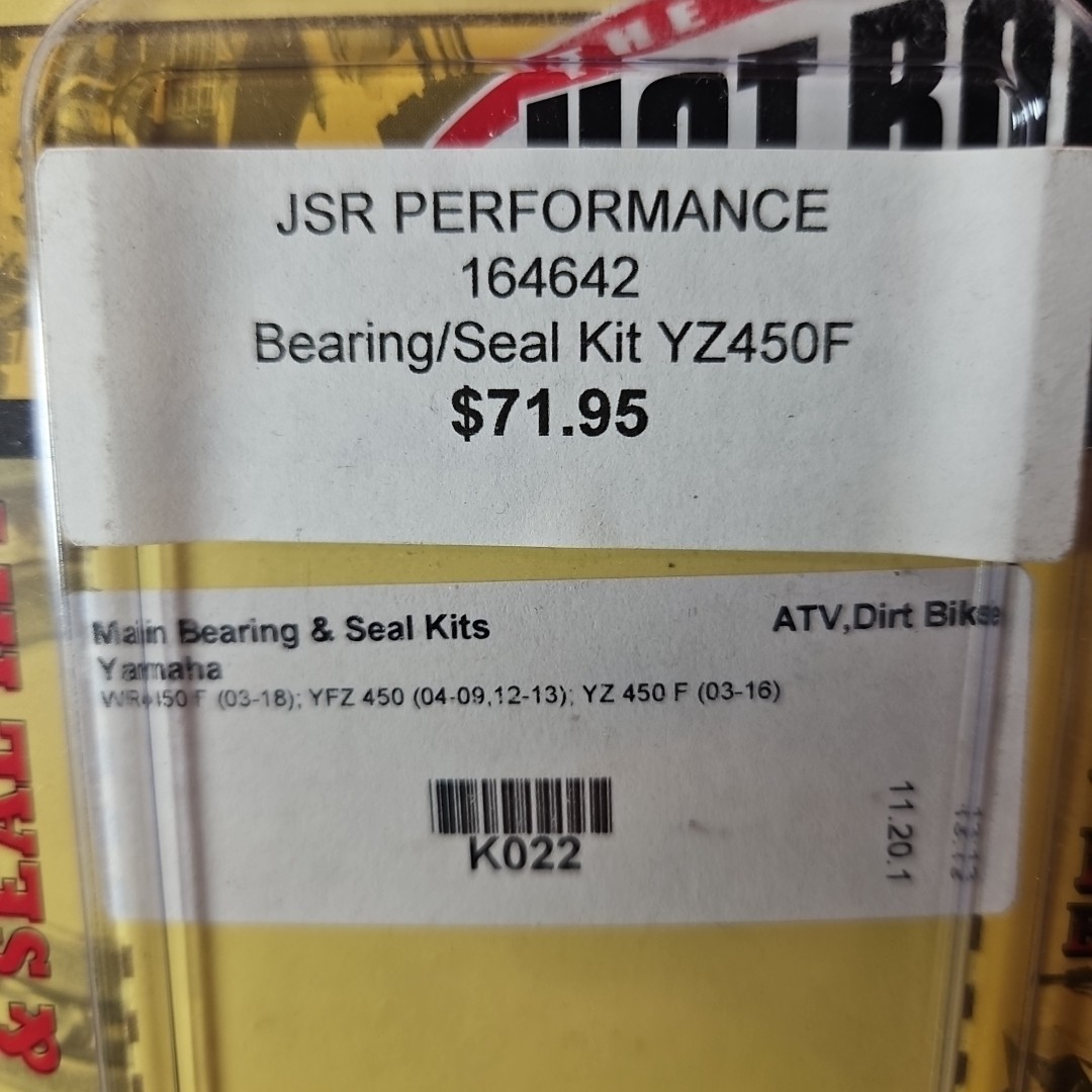 Hot Rods Crankshaft Main Bearings Yamaha YZ 450F 2002-2022 WR 450F YZ 450FX K022