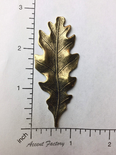 32983         Brass Oxidized Victorian Large Oak Leaf Jewelry Finding