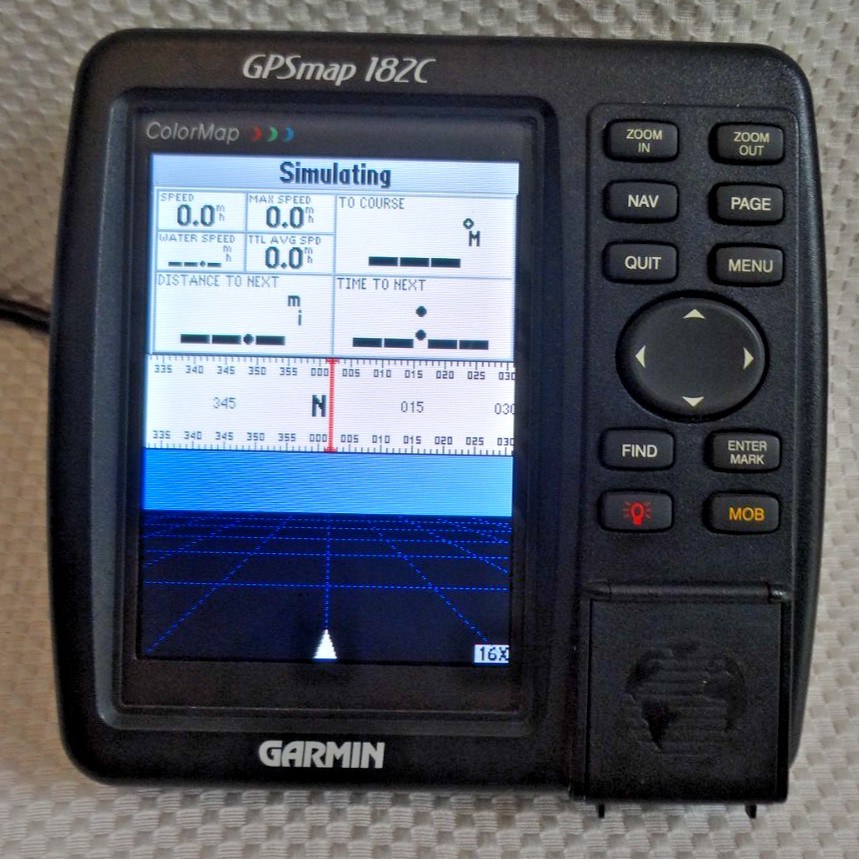 GARMIN GPSMAP 182C MARINE CHART PLOTTER FISHFINDER GPS UNIT w/ POWER KNOBS COVER