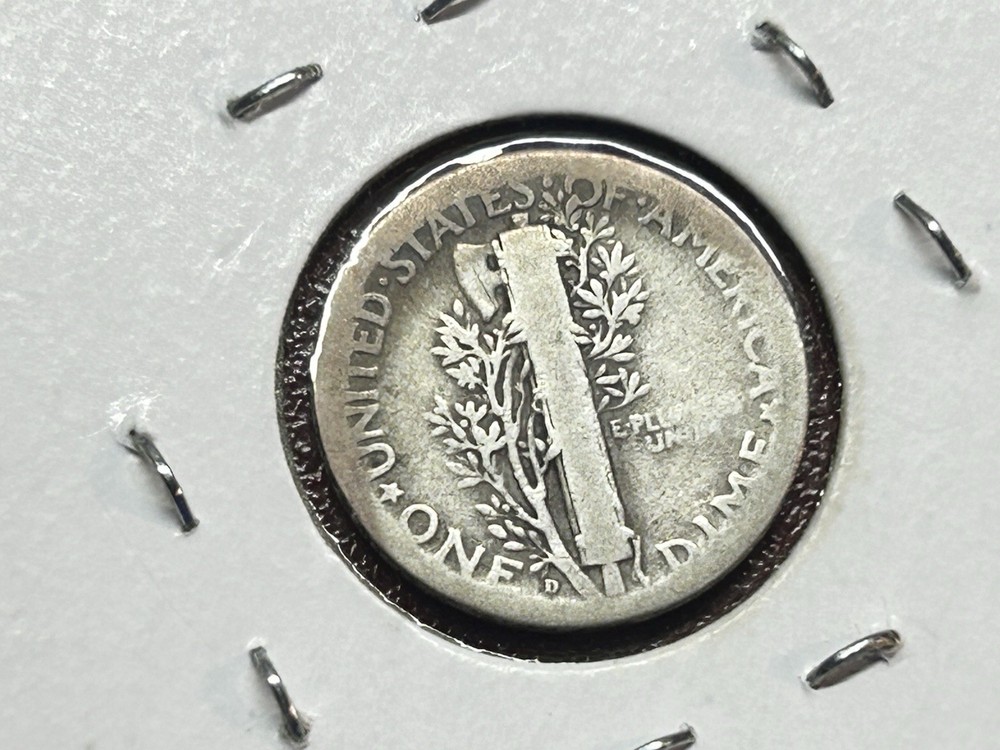VG+ 1928-D Mercury 90% Silver Dime