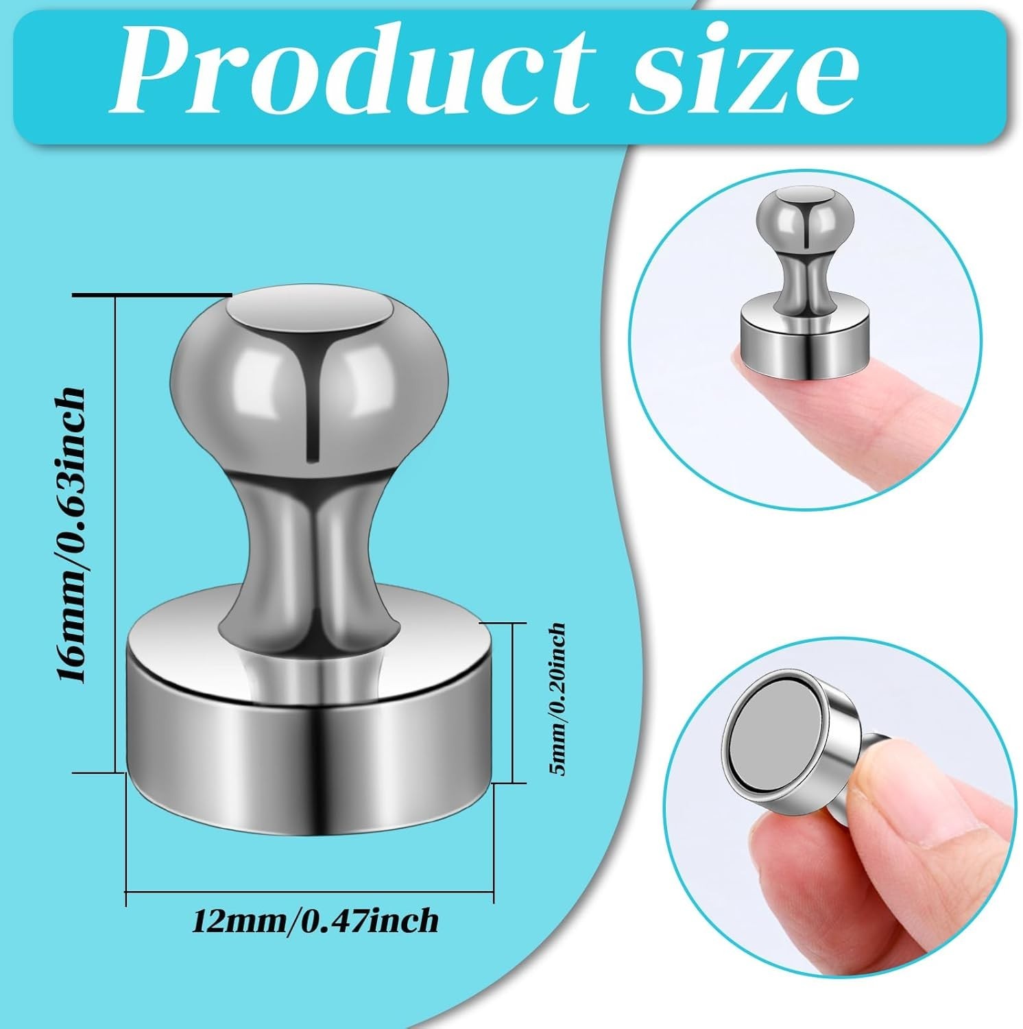 20x Fridge Magnets For Whiteboard Refrigerator Magnets Small&Strong Metal Magnet