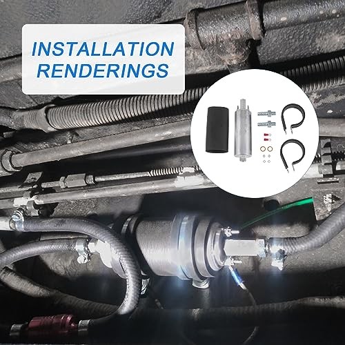 High Flow Pressure External Inline 255LPH Fuel Pump With Installation Kit
