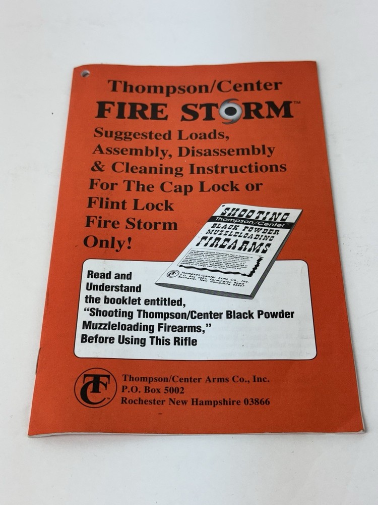 Thompson Center Fire Storm Owners Manual Cap lock & Flintlock