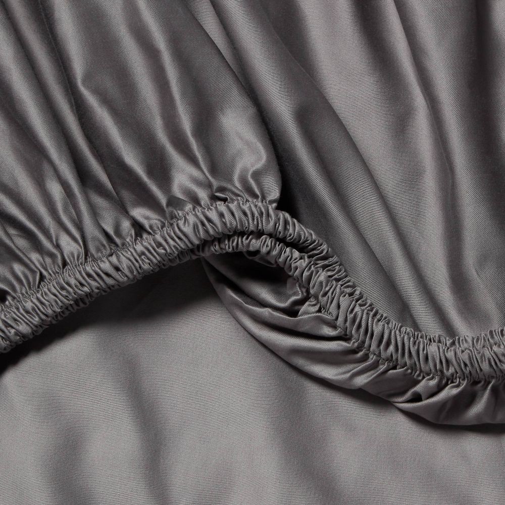 Queen 400 Thread Count Performance Fitted Sheet Dark Gray - Threshold: Cotton