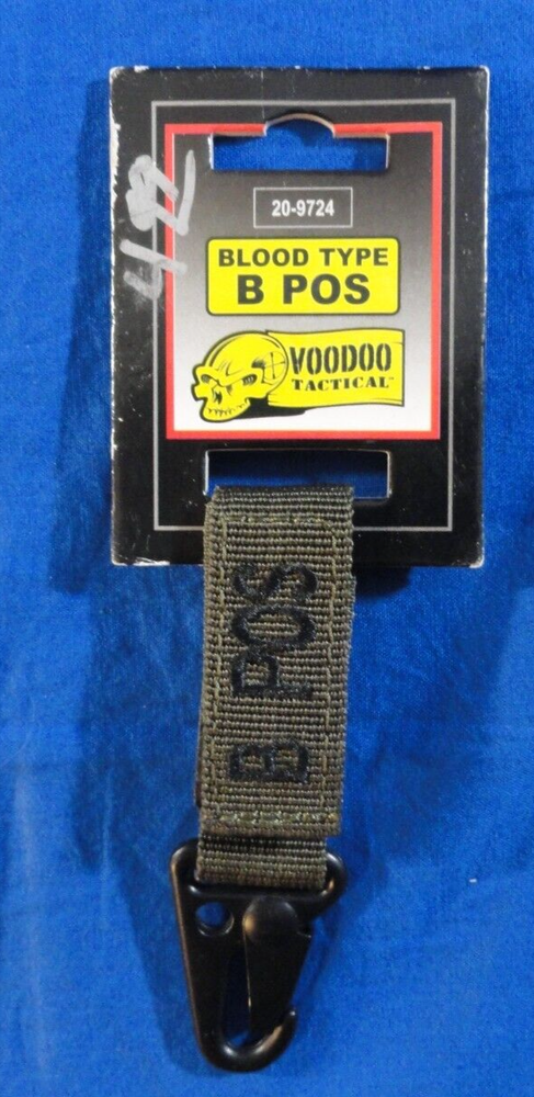 NEW VOODOO TACTICAL 20-9724 HOOK & LOOP ATTACHMENT BLOOD B-POS STRAP CLIP