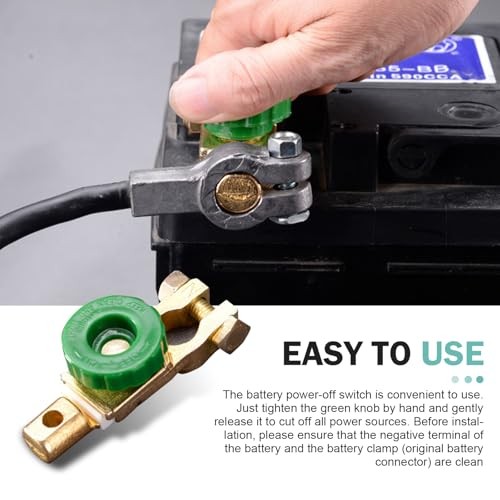 Battery Disconnect Switch, Quick Disconnect Battery Cut Off Switch, 2 PCS Green