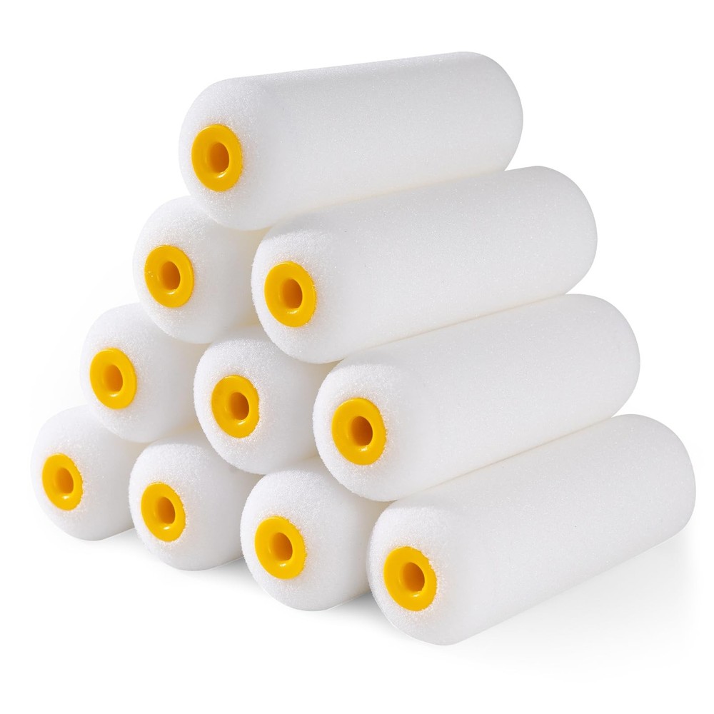 Foam Paint Rollers, 10 Pack 4 Inch Paint Rollers, Mini Paint Roller, High Absorp