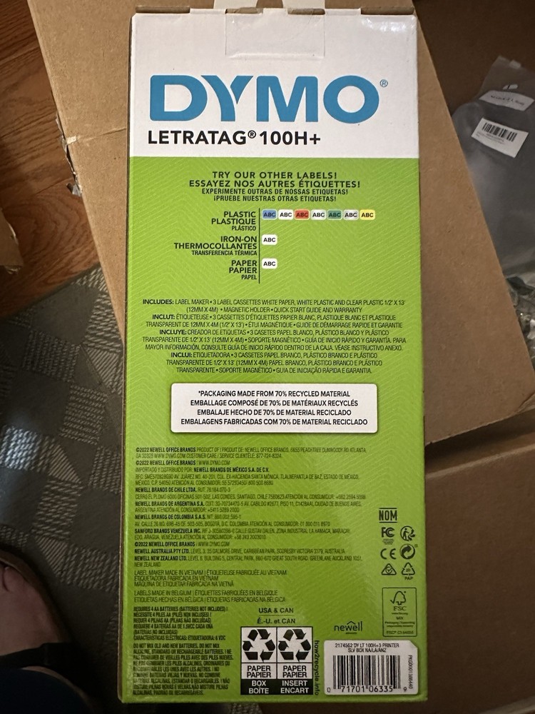 Dymo Handheld Label Maker (LetraTag 100H+ Plus) Value Pack with 3 Labeling Tapes