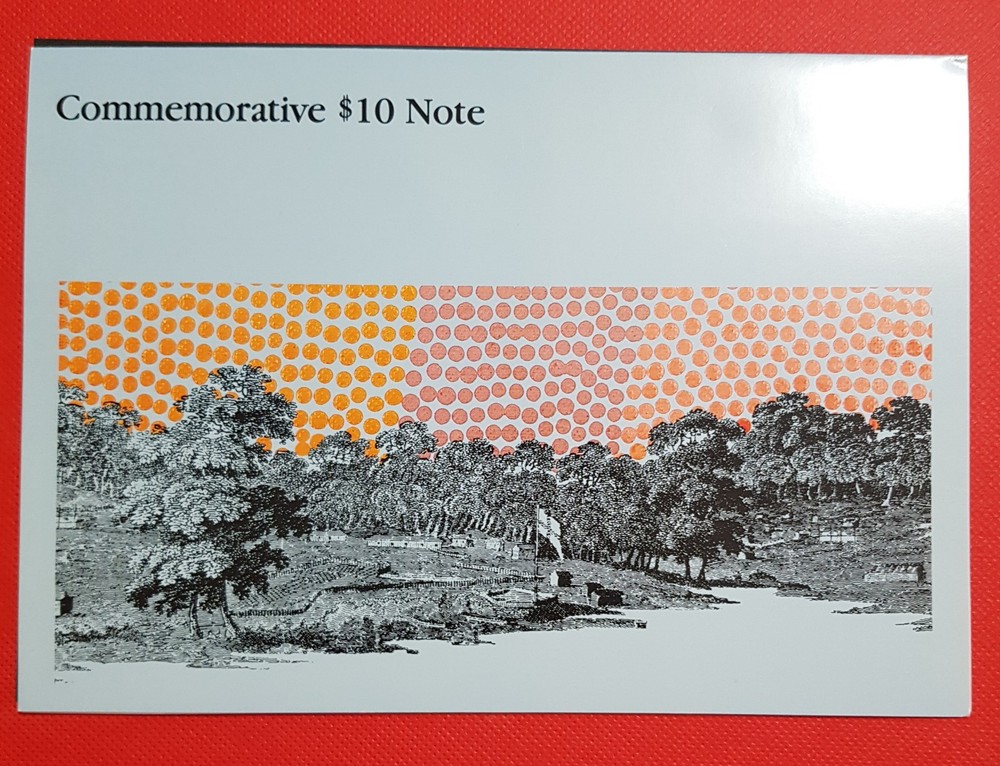 1988 AUSTRALIAN $10 FRASER/JOHNSTON FIRST POLYMER NOTE FOLDER AA 16 077426