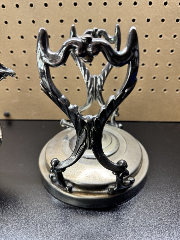 Victorian Silverplate Tilting Tea Pot Kettle With Stand Silver On Copper Hinge