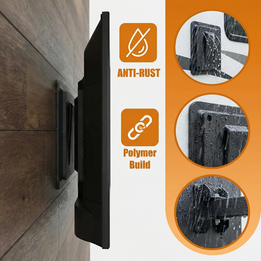 RV TV Mount for Camper, Anti-Rust Quick Release Wall Mount TV Bracket-Plastic...