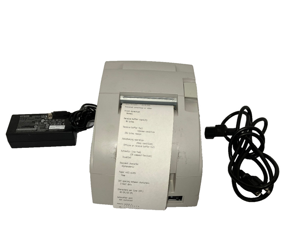 Epson TM-U220PD M188D Dot Matrix POS Receipt Printer P02 II Parallel White/Beige