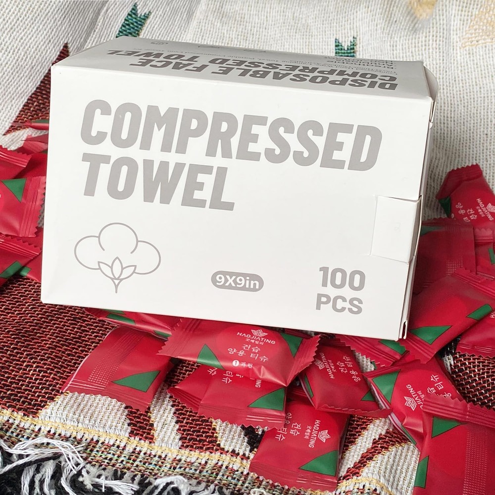 100 Pcs Mini Compressed Towels, Disposable Face Compressed Towel, Compressed Han