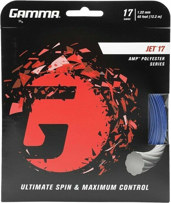 GAMMA JET 17 AMP POLYESTER 1.22mm TENNIS STRING 10 POINTS, BLUE